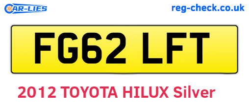 FG62LFT are the vehicle registration plates.