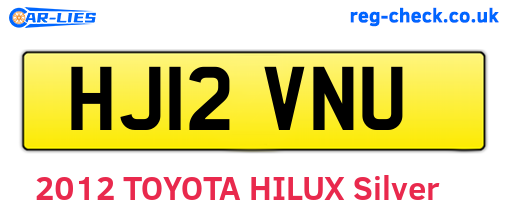 HJ12VNU are the vehicle registration plates.