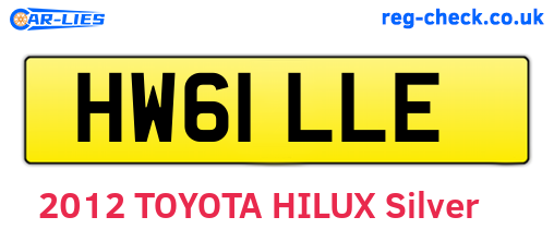 HW61LLE are the vehicle registration plates.