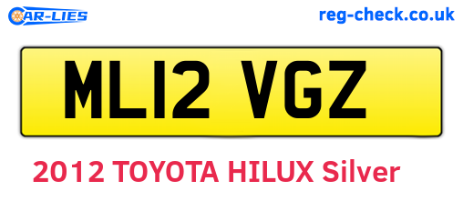 ML12VGZ are the vehicle registration plates.