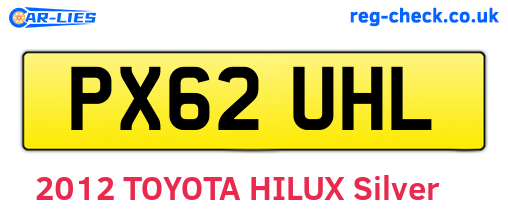 PX62UHL are the vehicle registration plates.