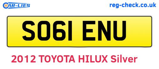 SO61ENU are the vehicle registration plates.