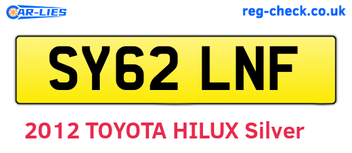 SY62LNF are the vehicle registration plates.