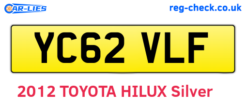 YC62VLF are the vehicle registration plates.