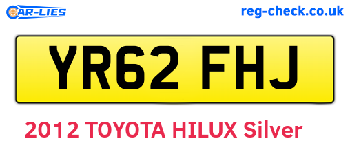 YR62FHJ are the vehicle registration plates.