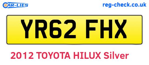 YR62FHX are the vehicle registration plates.