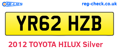 YR62HZB are the vehicle registration plates.