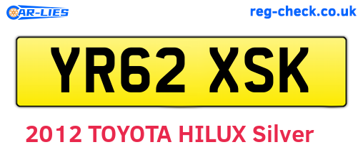 YR62XSK are the vehicle registration plates.