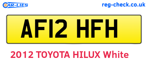 AF12HFH are the vehicle registration plates.