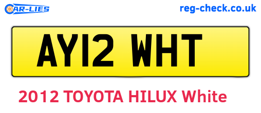 AY12WHT are the vehicle registration plates.