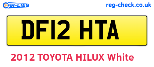 DF12HTA are the vehicle registration plates.