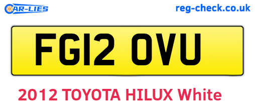 FG12OVU are the vehicle registration plates.