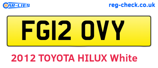 FG12OVY are the vehicle registration plates.