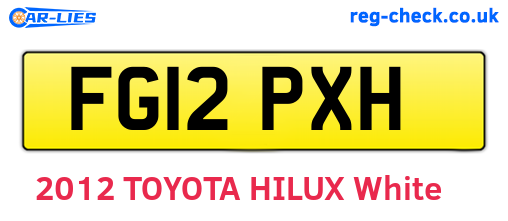 FG12PXH are the vehicle registration plates.