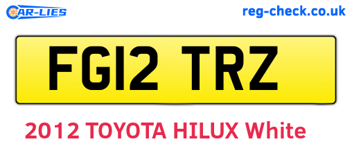 FG12TRZ are the vehicle registration plates.