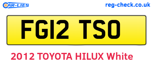 FG12TSO are the vehicle registration plates.