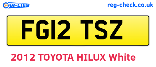 FG12TSZ are the vehicle registration plates.