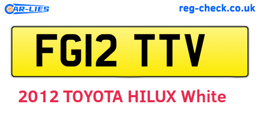 FG12TTV are the vehicle registration plates.