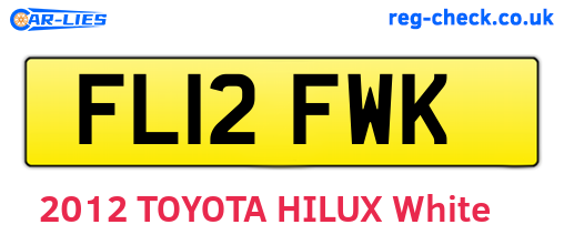 FL12FWK are the vehicle registration plates.