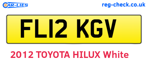 FL12KGV are the vehicle registration plates.