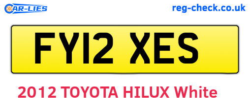 FY12XES are the vehicle registration plates.