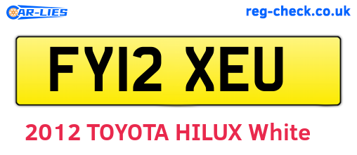 FY12XEU are the vehicle registration plates.