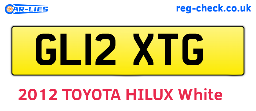 GL12XTG are the vehicle registration plates.