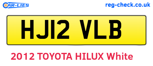 HJ12VLB are the vehicle registration plates.