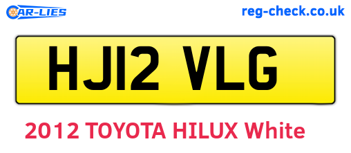 HJ12VLG are the vehicle registration plates.