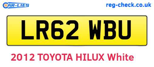 LR62WBU are the vehicle registration plates.