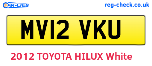 MV12VKU are the vehicle registration plates.