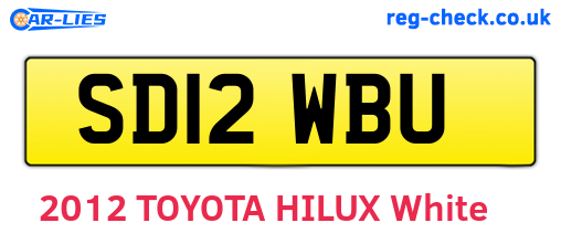 SD12WBU are the vehicle registration plates.
