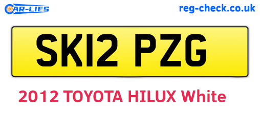SK12PZG are the vehicle registration plates.