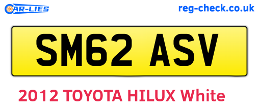 SM62ASV are the vehicle registration plates.