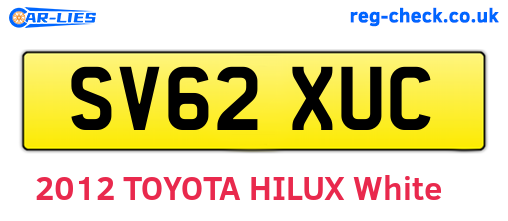 SV62XUC are the vehicle registration plates.