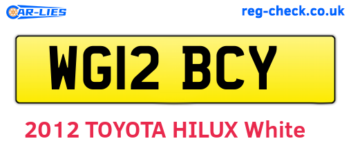 WG12BCY are the vehicle registration plates.