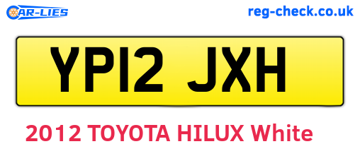 YP12JXH are the vehicle registration plates.