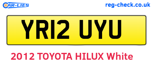 YR12UYU are the vehicle registration plates.