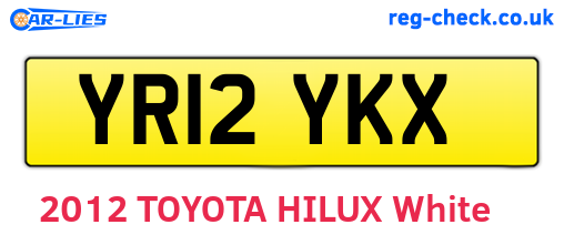 YR12YKX are the vehicle registration plates.