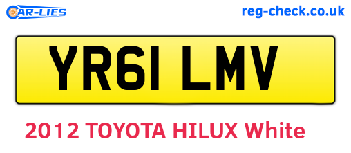 YR61LMV are the vehicle registration plates.