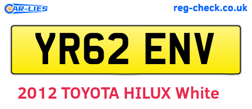 YR62ENV are the vehicle registration plates.