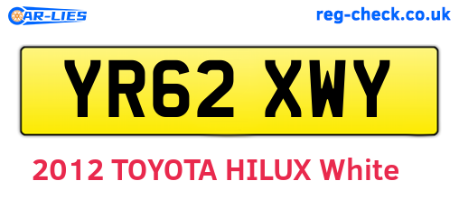 YR62XWY are the vehicle registration plates.
