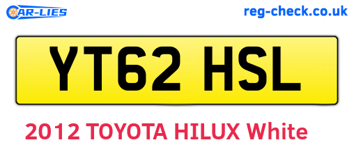 YT62HSL are the vehicle registration plates.