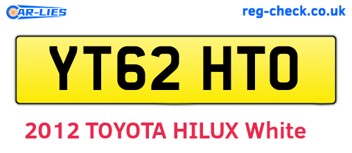 YT62HTO are the vehicle registration plates.