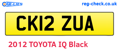 CK12ZUA are the vehicle registration plates.