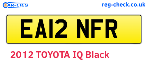 EA12NFR are the vehicle registration plates.