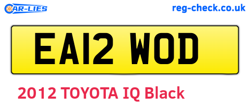 EA12WOD are the vehicle registration plates.