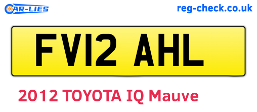 FV12AHL are the vehicle registration plates.