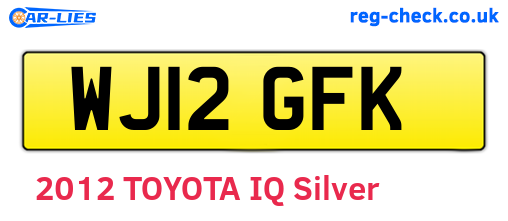 WJ12GFK are the vehicle registration plates.