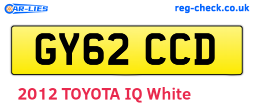 GY62CCD are the vehicle registration plates.